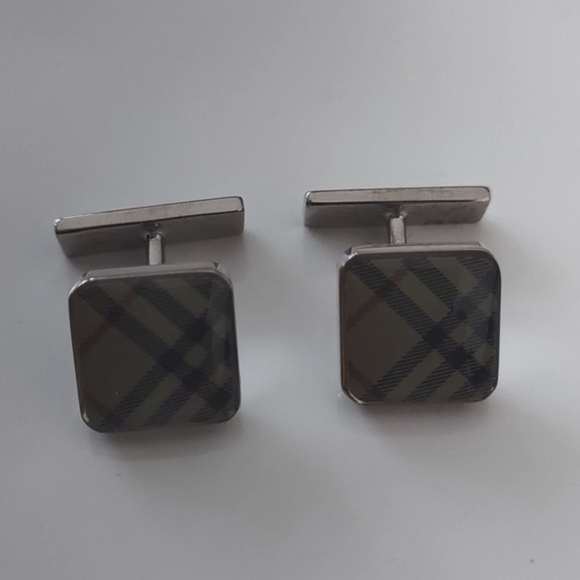 BURBERRY Cufflinks Smoked Check - Picture 3 of 3